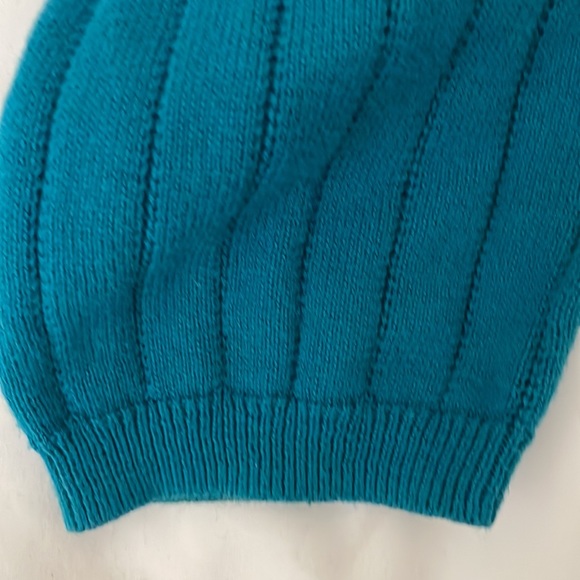 Conrad C womens cable knot teal sweater long sleeve size M. Stretchy material. - Picture 10 of 10